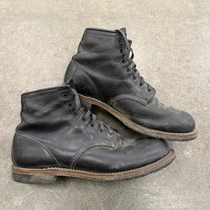 Botas Beckman Red Wing 9014 Talla 10.5 D Cuero Negro Trabajo Clásico *ANGUSTIADAS - Imagen 1 de 9