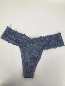 Neu mit Etikett Victoria's Secret Damen-Tanga pink grau Blumen Spitze Unterwäsche Größe S - Bild 1 von 11