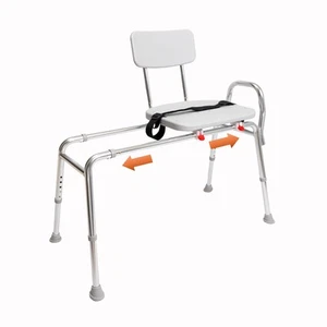 Sliding Transfer Bench & Tub Shower Chair, Height Adjustable, Heavy-Duty Capa... - Picture 1 of 9