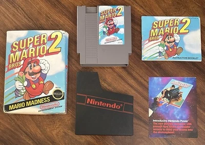 Super Mario Bros. 2 (Nintendo NES, 1988) CIB W/ Box Manual Sleeve & Inserts - Image 1 of 4