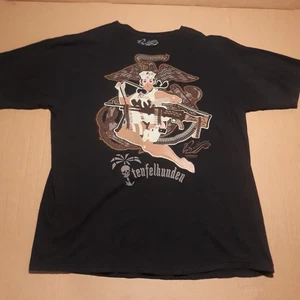 Bawidamann Herren XL Grafik Pin Up Baumwolle T-Shirt "Semper Fidelis Teufelhunden"  - Bild 1 von 10