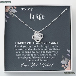 Collana 20° Anniversario per Moglie, 20 Anni Gioielli Matrimonio Regalo per il Suo Amore - Foto 1 di 4