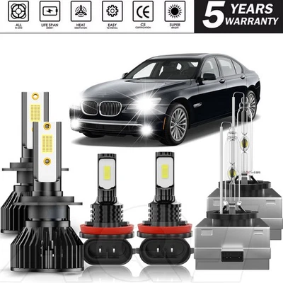 HID Headlight Hi/Low beam+Foglight 6000K Bright White For BMW 740i 2012-2014 - Image 1 of 4