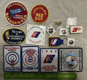 Vintage US Shooting Team Lot 1984 Olympics World Cup Money Clip Patches Pins + - Bild 1 von 4