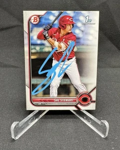 Sal Stewart Autograph Signed 2022 1st Bowman #BD-122 Cincinnati Reds Prospect - Picture 1 of 2