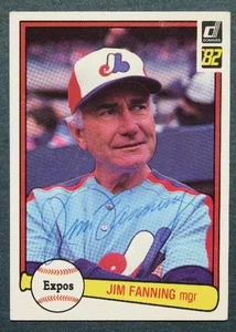 Montreal Expos Manager Jim Fanning signed autograph 1982 Donruss card Died 2015- - Picture 1 of 1