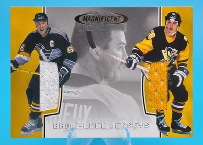 Camiseta deportiva doble usada de Mario Lemieux Magnificent Game 2002-03 BAP 1ª edición Foto 1 de 2