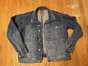 Lucky Brand Legend Type 1 Selvedge Buckle Back Denim Trucker Jacket Size Large - Picture 1 of 10
