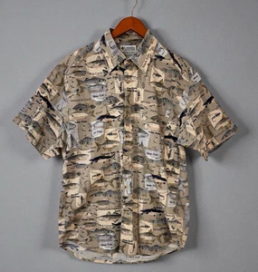 Columbia Shirt Peter Ross Herren M Dunkeld Fish Print Mallard Claret Fliegenfischen - Bild 1 von 21