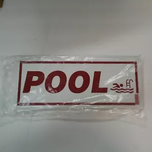 Lot of 6 Hillman Double Sided Hanging Red & White Plastic Pool Sign 6x15" - Picture 1 of 1