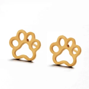 NUEVO CON ETIQUETAS Aretes con estampado de pata de oro ~ Joyería de moda ~ Pendientes llamativos - Imagen 1 de 1