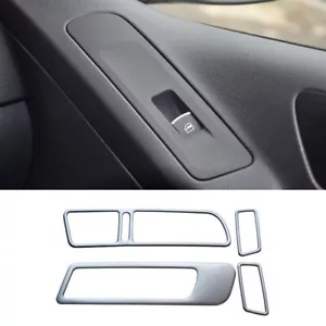 Door Window Switch Lift Cover Trim For Volkswagen Tiguan 2010-2016 Silver Steel - Picture 1 of 8