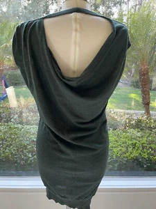 Alexander Wang Wool Crew Neck Dropped Low Open Back Sweater Dress Tunic Size M - Picture 1 of 12