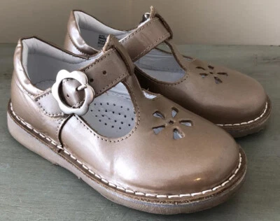 KID EXPRESS 9 (26) MOLLY TAUPE METALLIC T-Strap Mary Janes Patent Leather Shoes - Image 1 of 4