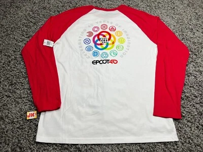 NUEVA Camisa Disney Adulto Grande Blanca Roja Epcot 40 Aniversario Vitrina Mundial Foto 1 de 4