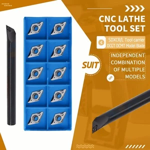 S16Q-SDXCR07 16mm CNC Lathe Internal Turning Tool Holder +10Pcs DCGT070208 - Foto 1 di 3