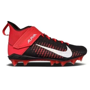 Nike Men's Alpha Menace Pro 2 Mid Football Cleats BV3945-600 Black/Red Size 11 - Picture 1 of 3