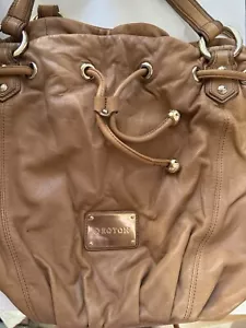 oroton Soft Leather Bucket Tan Drawstring Bag - Picture 1 of 15