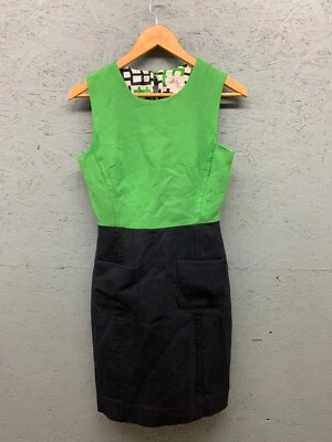 Vestido Vaina Milly Para Mujer Talla 2 Verde Negro Mezcla de Lana Sin Mangas Forrado Bolsillo Foto 1 de 4