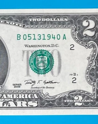 May 13, 1940 : B 05131940 A BIRTHDAY Note $2 Two Dollar Bill *UNC* - Image 1 of 3