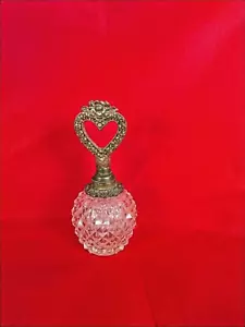 Vintage Matson Ormolu Gold filigree heart perfume bottle Marked 750 - Picture 1 of 9