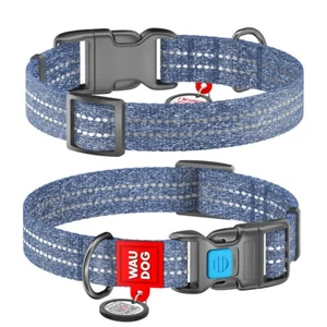 WAUDOG collar de perro, pasaporte QR, algodón, hilo reflectante, tallas S, M,... - Imagen 1 de 34