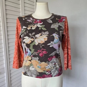 Y2K GAP Floral Baroque Patchwork Top Women's L Artsy Boho Cottagecore Rare 00s - Picture 1 of 12