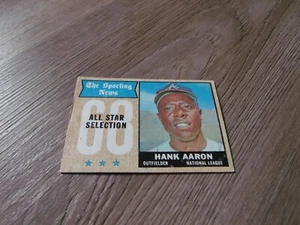 VINTAGE 1968 TOPPS SPORTING NEWS ALL STARS HANK AARON #370 BASEBALL CARD #1 - Picture 1 of 2