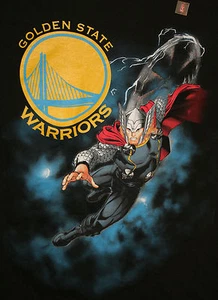 Marvel Comics Thor NBA Golden State Warriors Basketball T-Shirt Neu Large - Bild 1 von 2