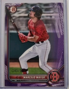 Marcelo Mayer 2022 Bowman lila Papier Prospekt/250 #BP-126 Red Sox SP - Bild 1 von 4