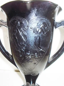 VASO VETRO AMETISTA VINTAGE ART NOUVEAU LE SMITH DESIGN VITTORIANO DONNA NR - Foto 1 di 9