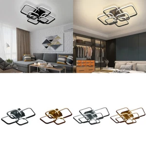 Modern 4/6/8 Heads Chandelier LED Lamp Black Framed Ceiling Light Room Pendant - Picture 1 of 25