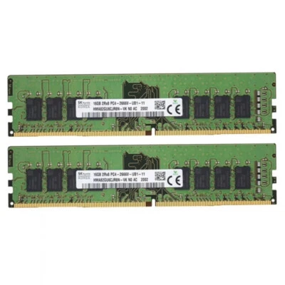 New Hynix 32GB (2X16GB) DDR4 2666MHz PC4-21300 UDIMM Memory Ram HMA82GU6CJR8N-VK - Image 1 of 4