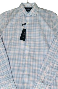 NWT Tommy Hilfiger Slim Fit TheFlex Supima Cotton Plaid Dress Shirt 15 32/33 - Picture 1 of 7