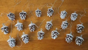 24 Mini Snow Frosted pine cones Christmas Ornaments Country Cabin Lodge Decor - Picture 1 of 6