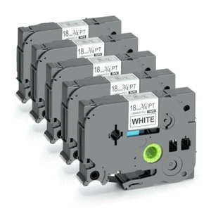5 PK Nastro Etichettatrice Compatibile 18mm per Brother P-Touch TZ-241 TZe-241 PT-D210 - Foto 1 di 8