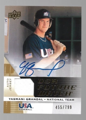 2009 Upper Deck USA National Team Yasmani Grandal Jersey Auto #455/799 - Image 1 of 2