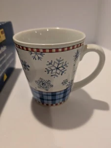 Set of 4 Debbie Mumm Snowflake Coffee Hot Chocolate Mugs by Sakura Christmas MIB - Picture 1 of 18