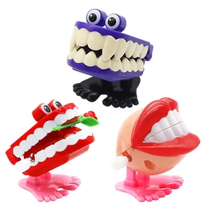 1X Wind-Up Chattering Teeth Novelty Fun Gag Gift Walking Teeth Toys Gag Gift - Picture 1 of 15