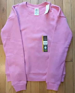Girls PINK Sweatshirt Size  LARGE 10-12 ATHLETIC WORKS Fleece Crewneck NWT - Picture 1 of 7