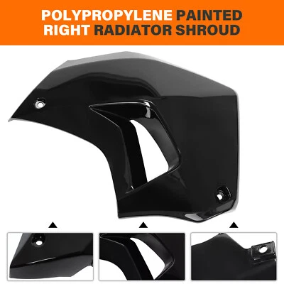 Cubierta de radiador derecha de plástico negro para Kawasaki KLR650 2008-2018 Foto 1 de 4