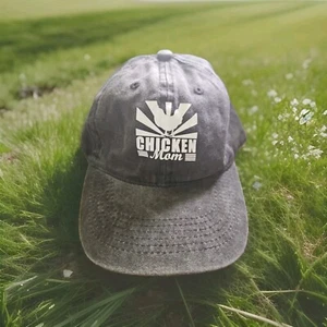 Chicken Mom Unisex Denim Hat Adjustable Baseball Cap - Picture 1 of 6