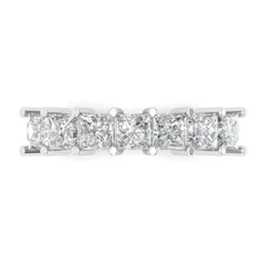1.65 Princess Cut Classic Promise Wedding Engagement Bridal Band 14k White Gold - Picture 1 of 5