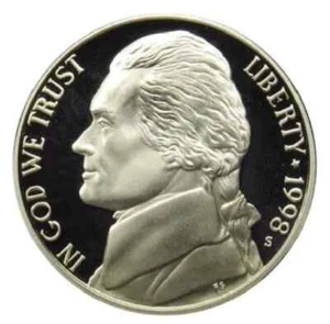 1998 S GEM PROOF JEFFERSON NICKEL COIN - Picture 1 of 1