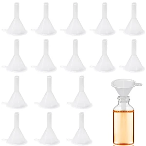 30 Pcs Small Funnel Mini Funnel Clear Plastic Funnels for Lab Bottles, Essential - Picture 1 of 12