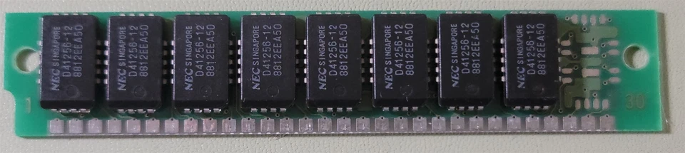 NEC MC-41256A8B-12 SIMM RAM , 256Kb, 30-Pin - Image 1 of 4