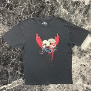 Y2K Shirt Mens Small Skulls Skeleton Wings Bloody Grunge Skate Goth Emo Route 66 - Picture 1 of 6