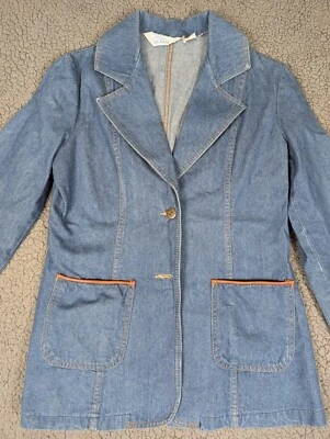 Sears моды Японии 60-х джинсовой ткани Jean куртка синий женщин 14 винтажный блейзер хлопок - Изображение 1 из 4