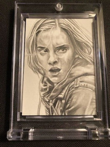 HARRY POTTER HERMIONE GRANGER EMMA WATSON SKETCH CARD BY RACHAEL RAC HARPER 1/1!