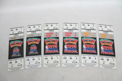 8 Vintage San Antonio Spurs 1995 NBA Finals Phantom Playoffs Unused Tickets Rare Cover